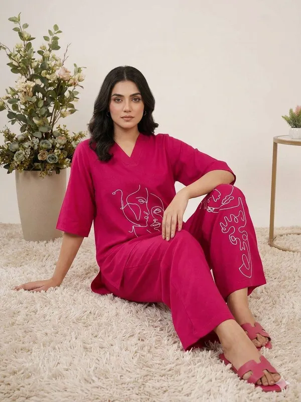 Pink_Roman_Silk_Co_Ord_Set_For_Women