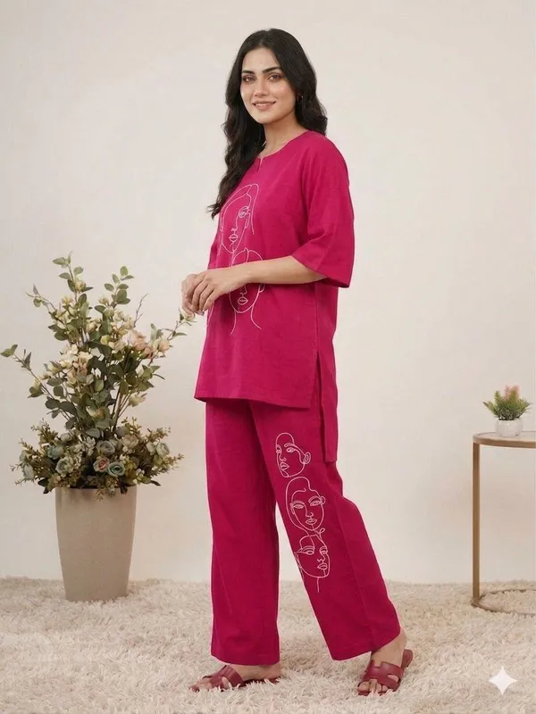 Pink_Roman_Silk_Co_Ord_Set_For_Women