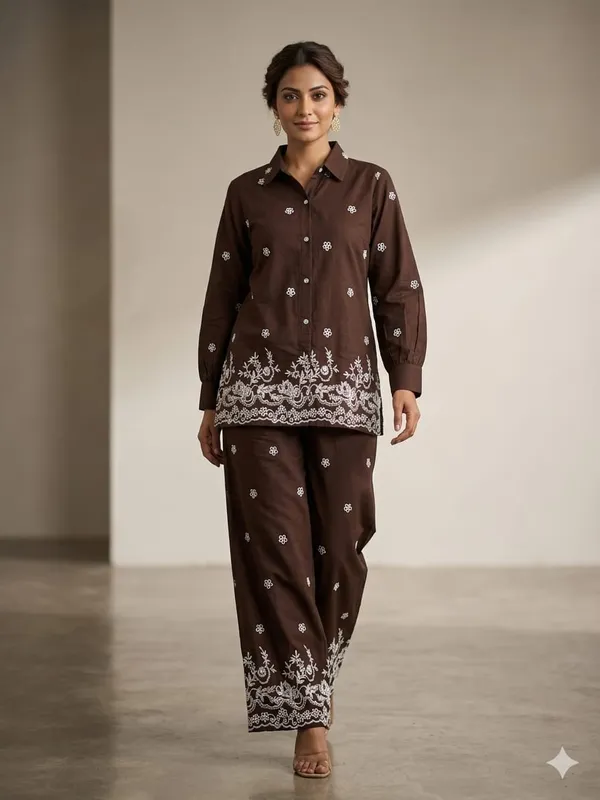 Brown_Cotton_Co_Ord_Set_For_Women