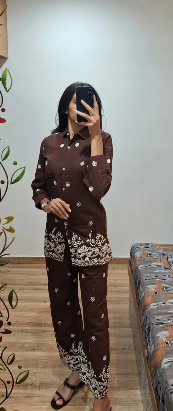 Brown_Cotton_Co_Ord_Set_For_Women