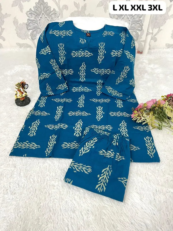 Blue_Cotton_Co_Ord_Set_For_Women