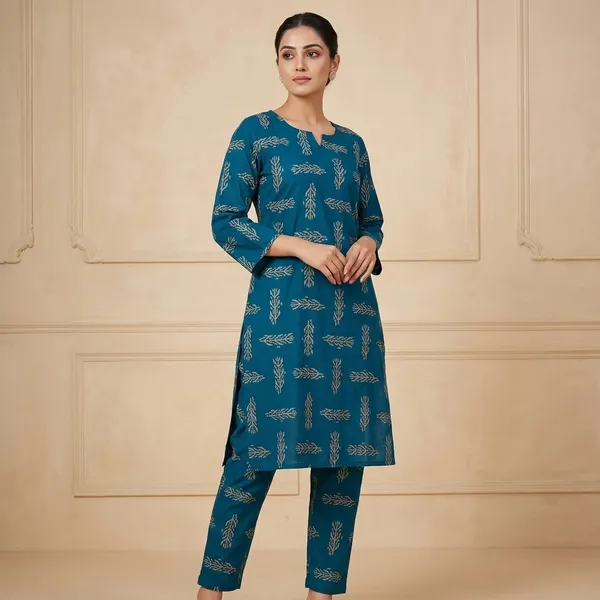 Blue_Cotton_Co_Ord_Set_For_Women