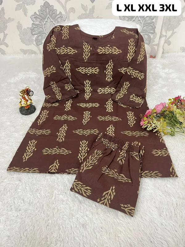 Brown_Cotton_Co_Ord_Set_For_Women