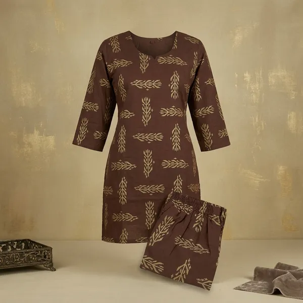 Brown_Cotton_Co_Ord_Set_For_Women