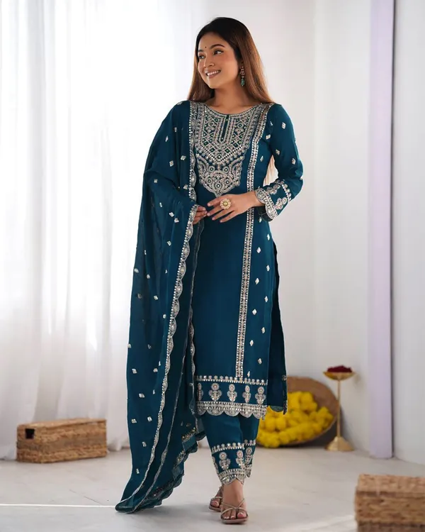 Blue_Silk_Dress_For_Women