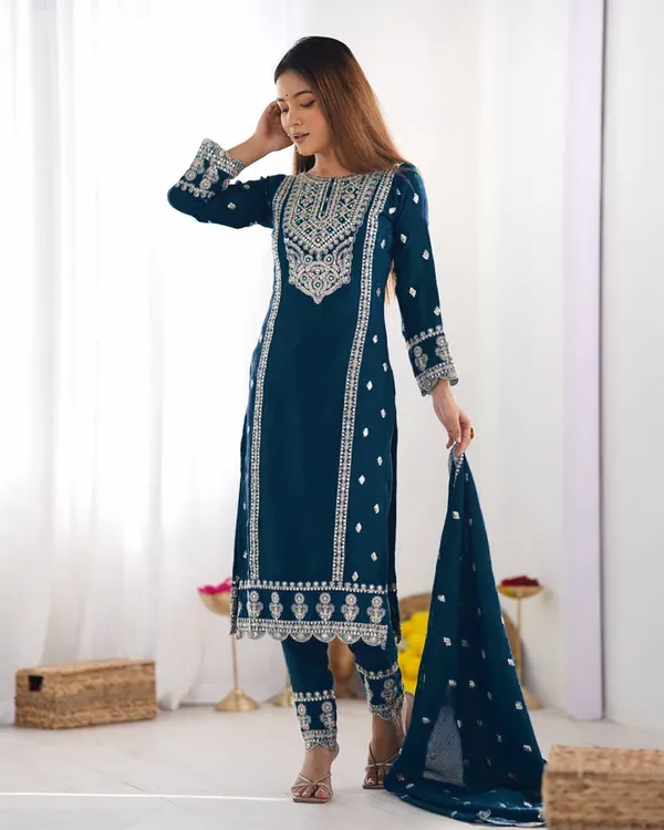 Blue_Silk_Dress_For_Women