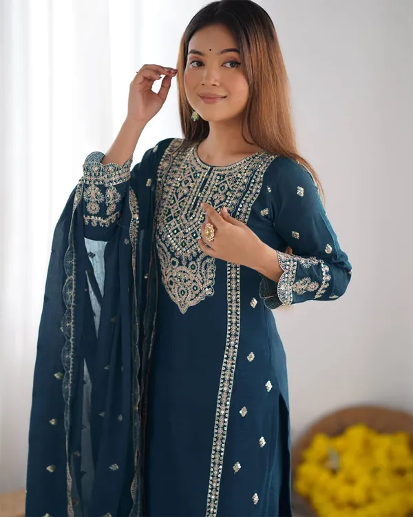 Blue_Silk_Dress_For_Women