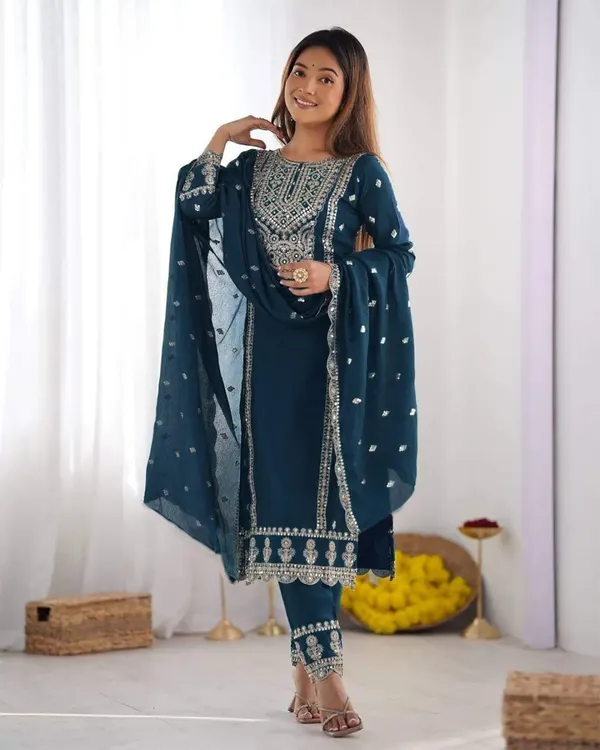 Blue_Silk_Dress_For_Women