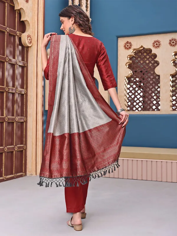 Maroon_Silk_Dress_For_Women