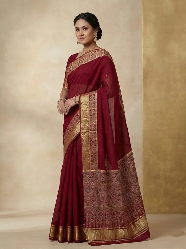 Maroon_Gajji_Silk_Saree_For_Women
