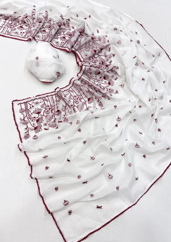 MULTITHREADED_WORK_AND_COTTON_LACE_BORDER_SAREE