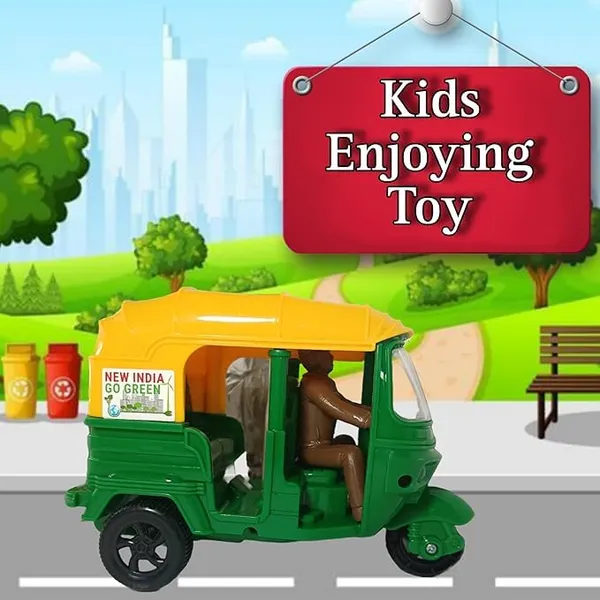 Green_And_Yellow_Plastic_Auto_Rickshaw_Miniature_Toy_Model_For_Kids