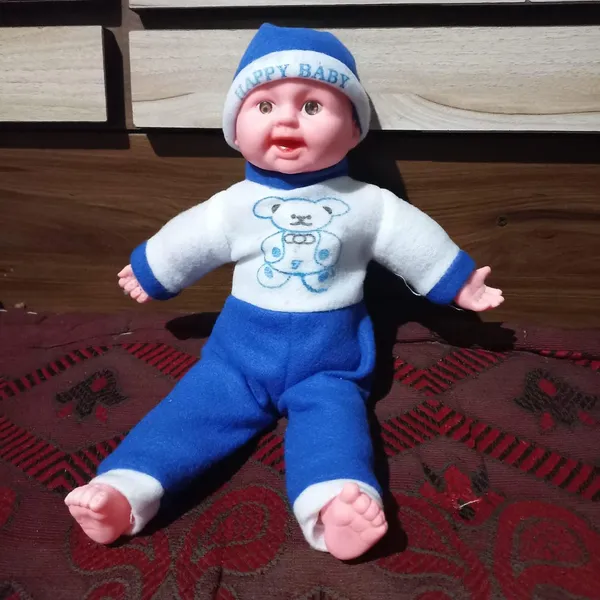 Blue_And_White_One_My_Choice_Soft_Baby_Laughing_Doll_Teddy_Outfit_34Cm