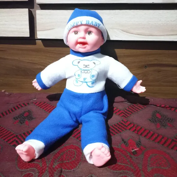 Blue_And_White_One_My_Choice_Soft_Baby_Laughing_Doll_Teddy_Outfit_34Cm
