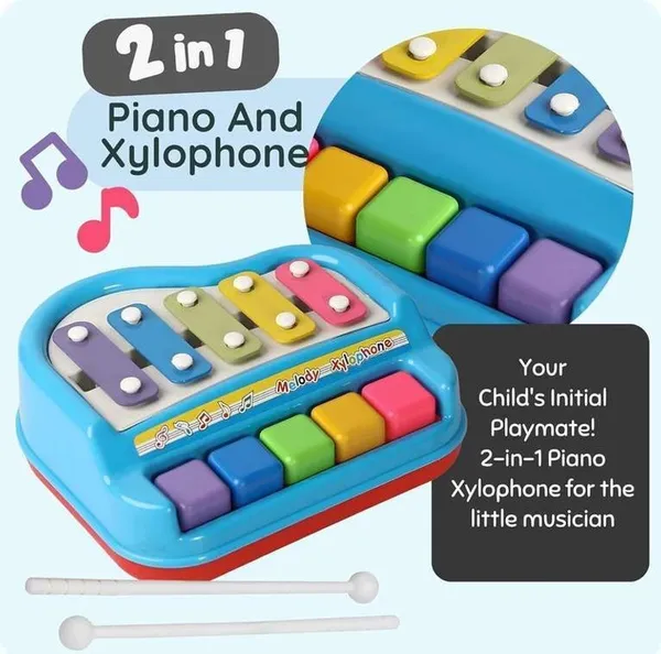 2_In_1_Baby_Piano_And_Xylophone_Musical_Learning_Toy_Multicolor