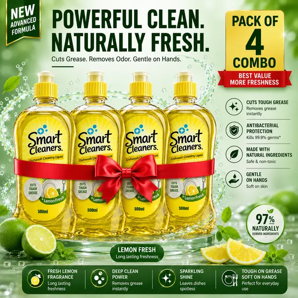Smart_Cleaners_Lemon_Fresh_Dishwash_Liquid_500ML_-Pack_of_4