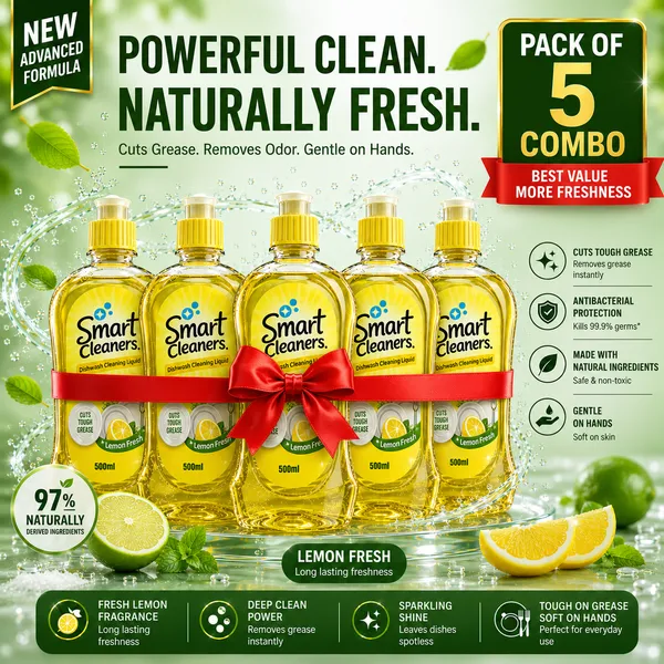 Smart_Cleaners_Lemon_Fresh_Dishwash_Liquid_500ML_-Pack_of_5