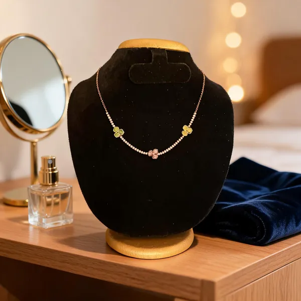 Gold_Stainless_Steel_Stone_Bypass_Style_Necklace_For_Women