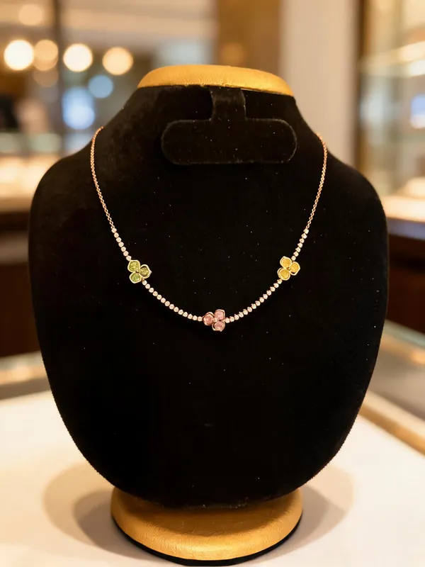 Gold_Stainless_Steel_Stone_Bypass_Style_Necklace_For_Women