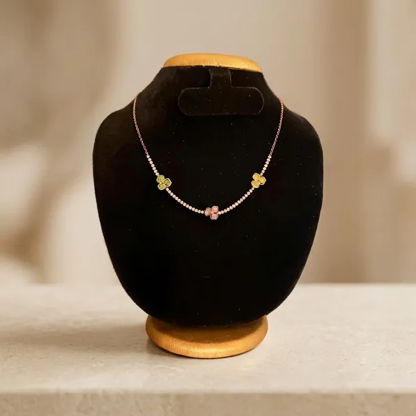 Gold_Stainless_Steel_Stone_Bypass_Style_Necklace_For_Women