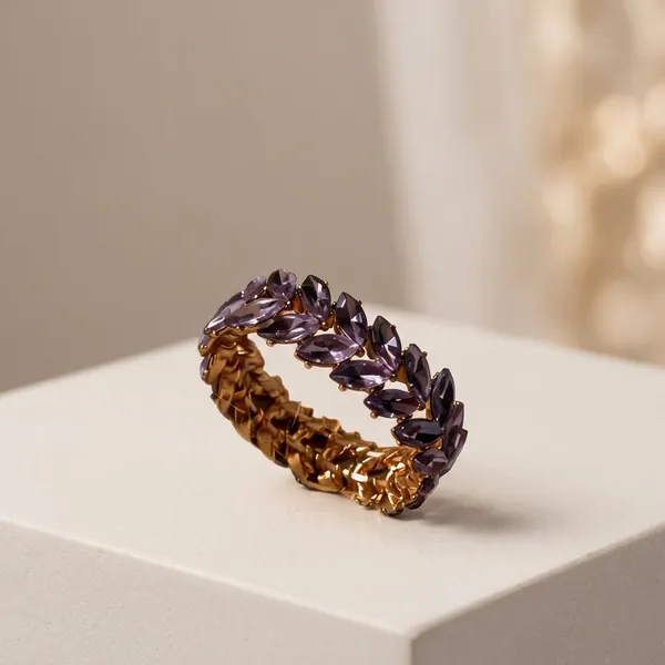 Gold_Stainless_Steel_Marquise_Crystal_Eternity_Bracelet_For_Women