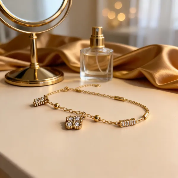 Gold_Stainless_Steel_Crystal_Charm_Adjustable_Chain_Bracelet_For_Women