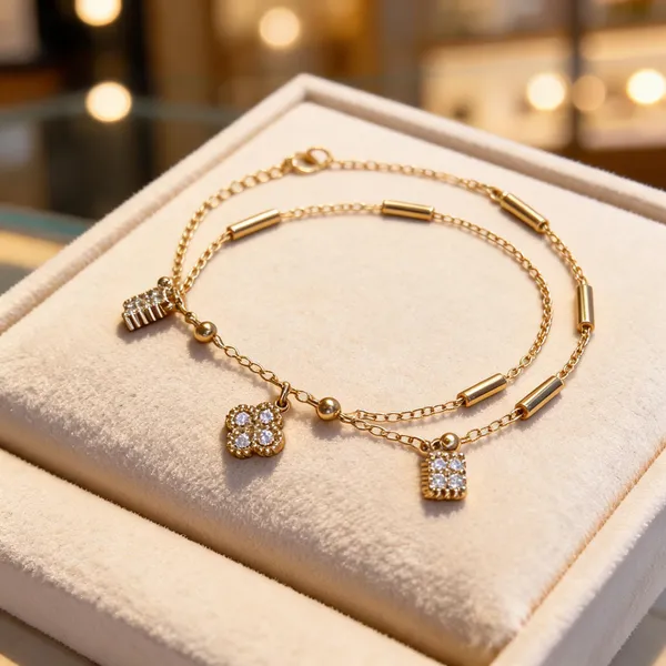 Gold_Stainless_Steel_Crystal_Charm_Adjustable_Chain_Bracelet_For_Women