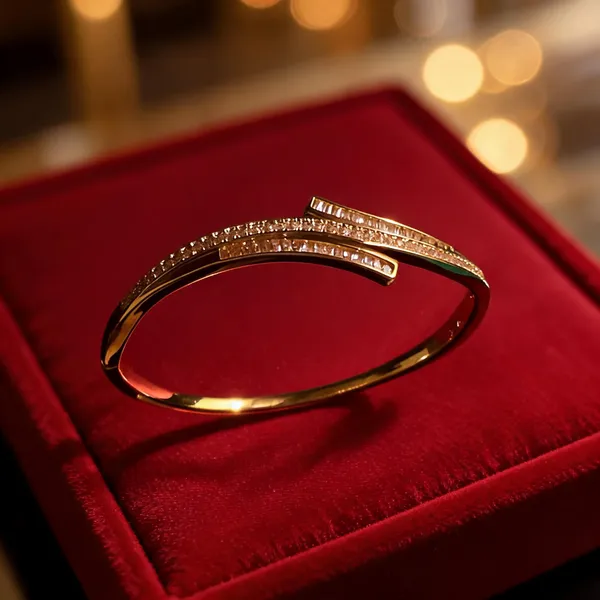 Gold_Stainless_Steel_Crystal_Wave_Design_Bracelet_For_Women