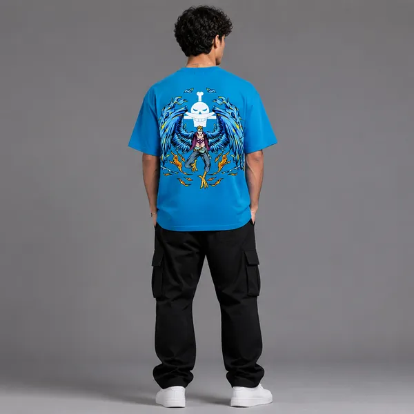 SLYEE_Azure_Phoenix_Oversized_Graphic_Printed_T-Shirt_for_Men