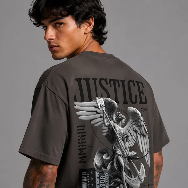 SLYEE_JUSTICE_Angel_Graphic_Printed_Round_Neck_Cotton_T-Shirt