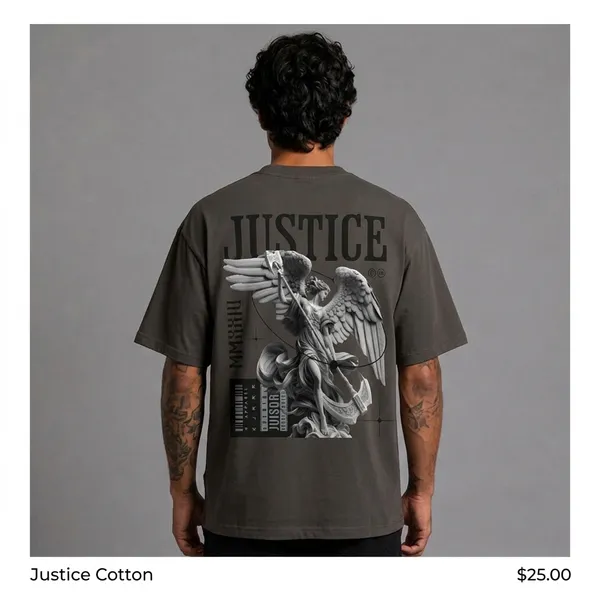 SLYEE_JUSTICE_Angel_Graphic_Printed_Round_Neck_Cotton_T-Shirt