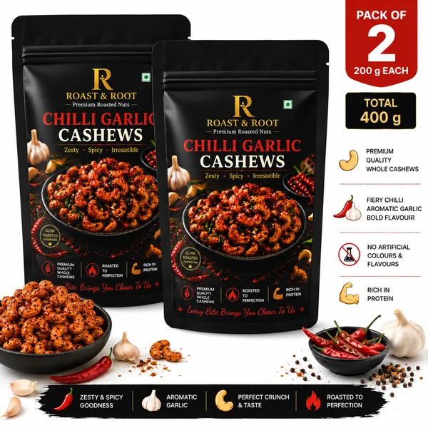 Roast_&_Root_Chilli_Garlic_Cashews_|_Premium_Roasted_Flavoured_Cashews_|_Pack_of_2_(200_g_Each)_|_Total_400_g