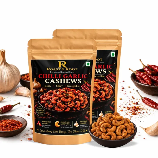 Roast_&_Root_Chilli_Garlic_Cashews_|_Premium_Roasted_Flavoured_Cashews_|_Pack_of_2_(200_g_Each)_|_Total_400_g
