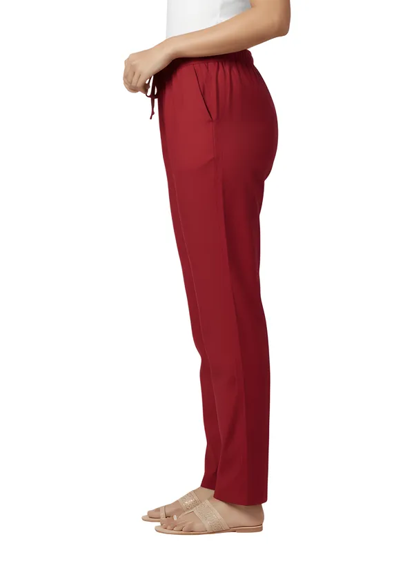 Maroon_Cotton_Straight_Fit_Trouser_For_Women