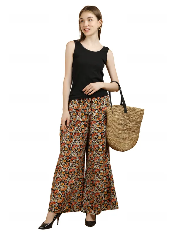 Multicolor_Cotton_Flared_Paisley_Print_Palazzo_Pants_For_Women