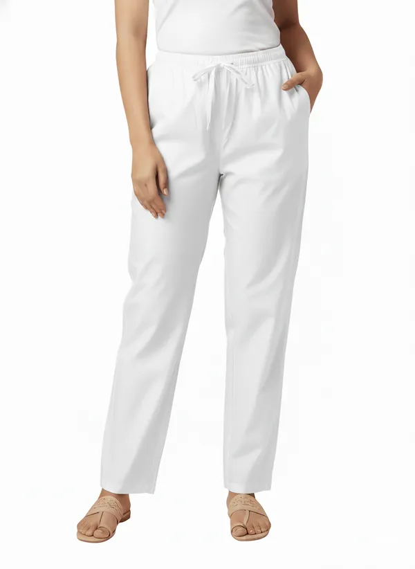 White_Cotton_Straight_Fit_Pants_For_Women