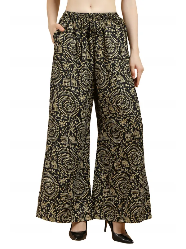 Black_Beige_Cotton_Wide_Leg_Printed_Palazzo_Pants_For_Women