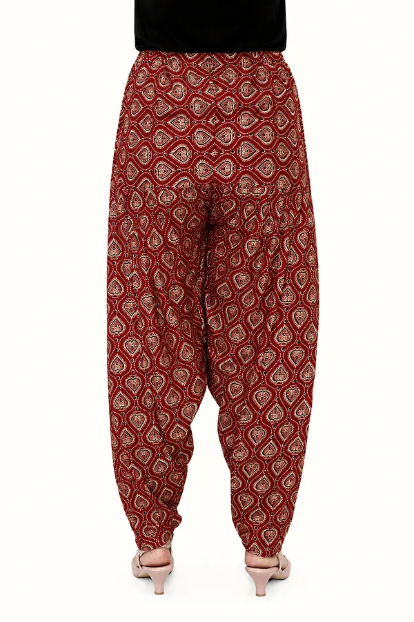 Red_Cotton_Paisley_Print_Harem_Pants_For_Women