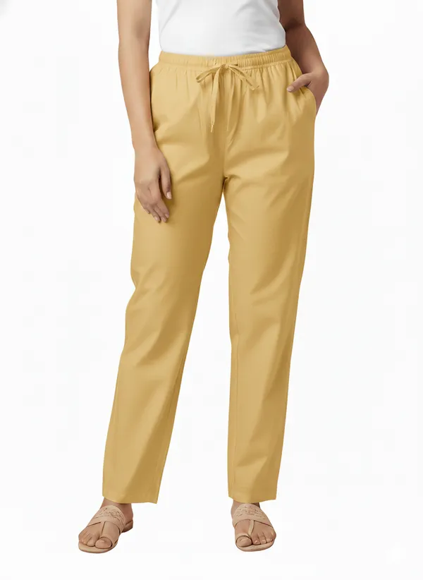 Beige_Cotton_Relaxed_Fit_Drawstring_Pants_For_Women