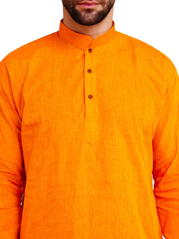 Orange_Cotton_Relaxed_Fit_Kurta_Pajama_Set_For_Men