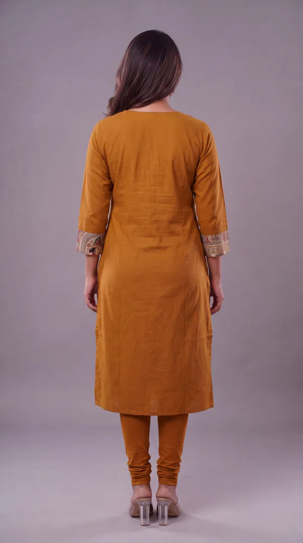 Mustard_Yellow_Madhubani_Art_Printed_Cotton_Straight_Kurti_for_Women