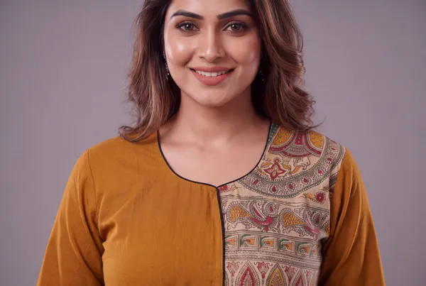 Mustard_Yellow_Madhubani_Art_Printed_Cotton_Straight_Kurti_for_Women