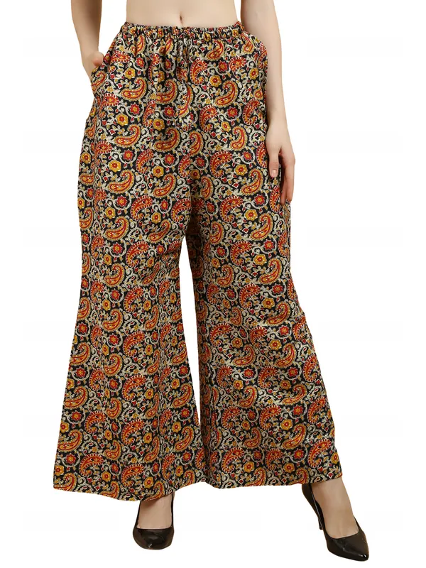 Multicolor_Cotton_Flared_Paisley_Print_Palazzo_Pants_For_Women