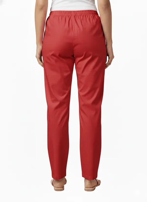Red_Cotton_Straight_Fit_Trousers_For_Women