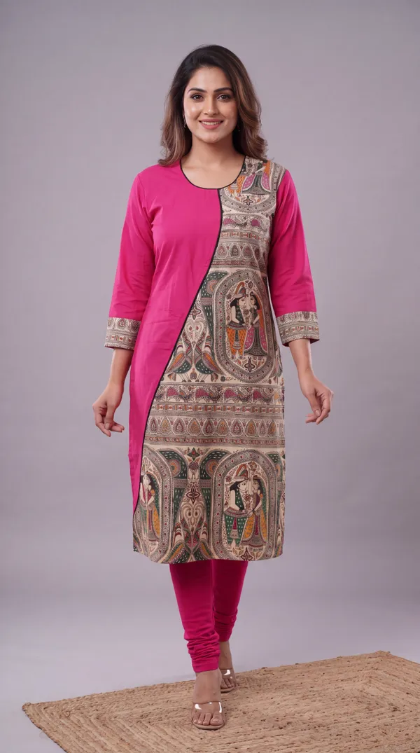 Pink_Madhubani_Art_Printed_Cotton_Straight_Kurti_for_Women