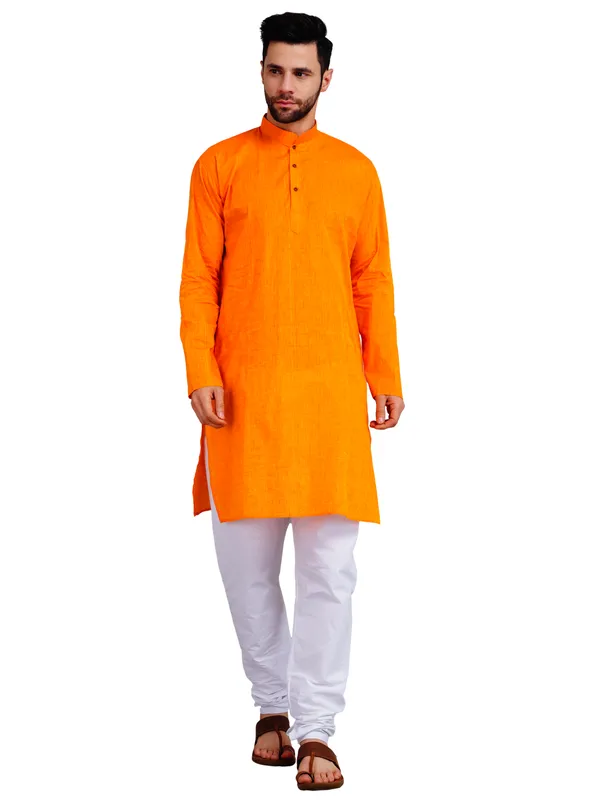 Orange_Cotton_Relaxed_Fit_Kurta_Pajama_Set_For_Men