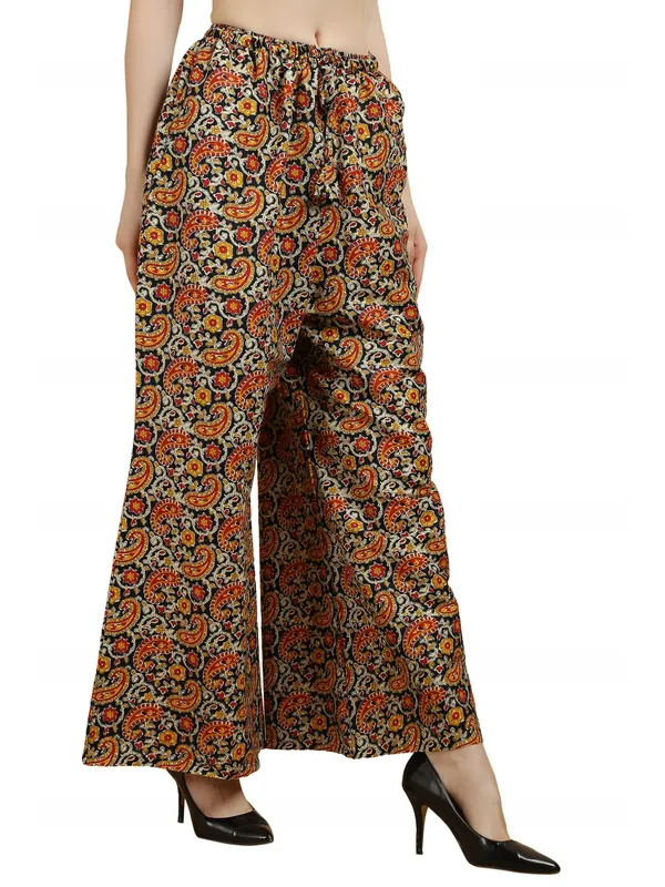 Multicolor_Cotton_Flared_Paisley_Print_Palazzo_Pants_For_Women