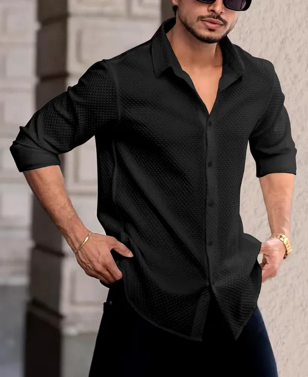 Men_Solid_Casual_Black_Shirt