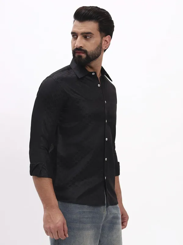 Men_Checkered_Formal_Black_Shirt