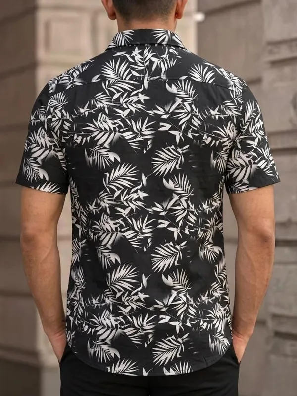 Men_Printed_Casual_Black_Shirt